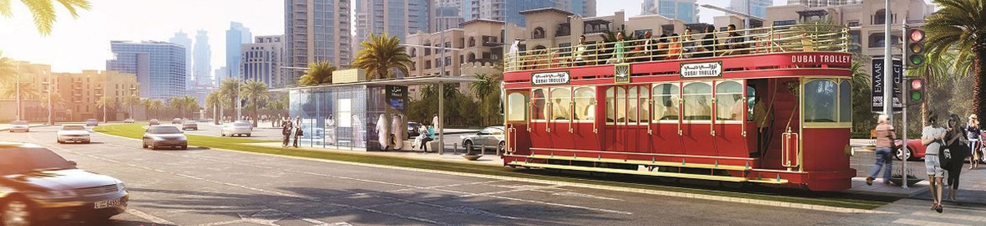 Új villamos Dubai belvárosában